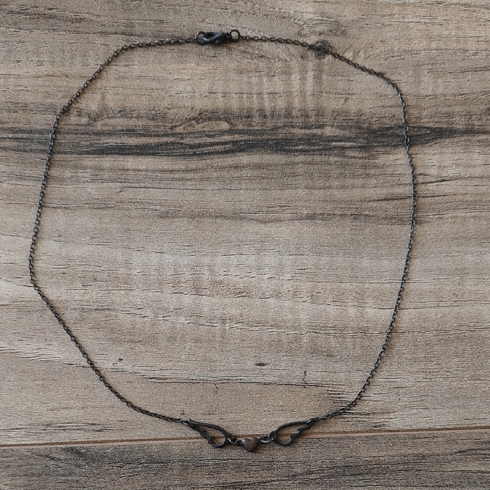 EUC Bronze Flying Heart Necklace